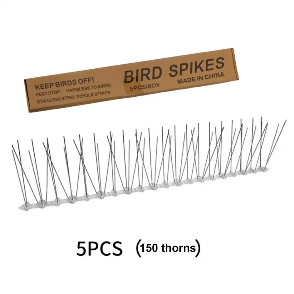 

5 Strips Of 150 Thorns Stainless Steel Bird Scared Thorn Eaves Roof Balconies Building Flower Enclosures To Prevent Bird Thorns