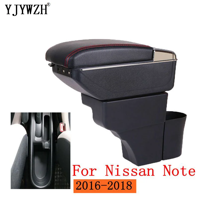 Armrest box For Nissan Note 2016-2018 central Store content Storage with cup holder ashtray USB Charging accessories | Автомобили и