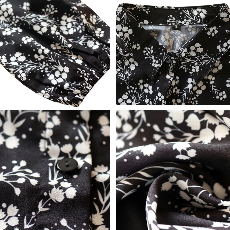 Женское шифоновое платье макси с цветочным принтом отложным воротником | Женская