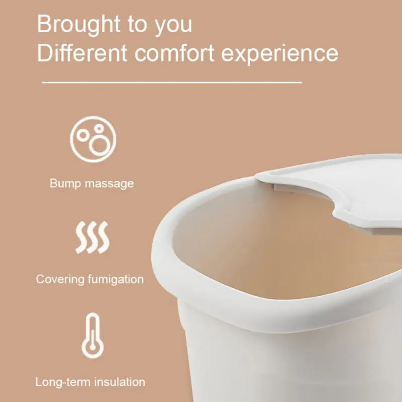 

Footbath Plain Plastic Massage Bucket Plastic Foot Bath Basin With Cover Reduce Pressure Foot Massage Spa Bucket A
