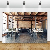laeacco old style office room bar brick wall wooden floor interior photography background photo backdrop photo studio photocall