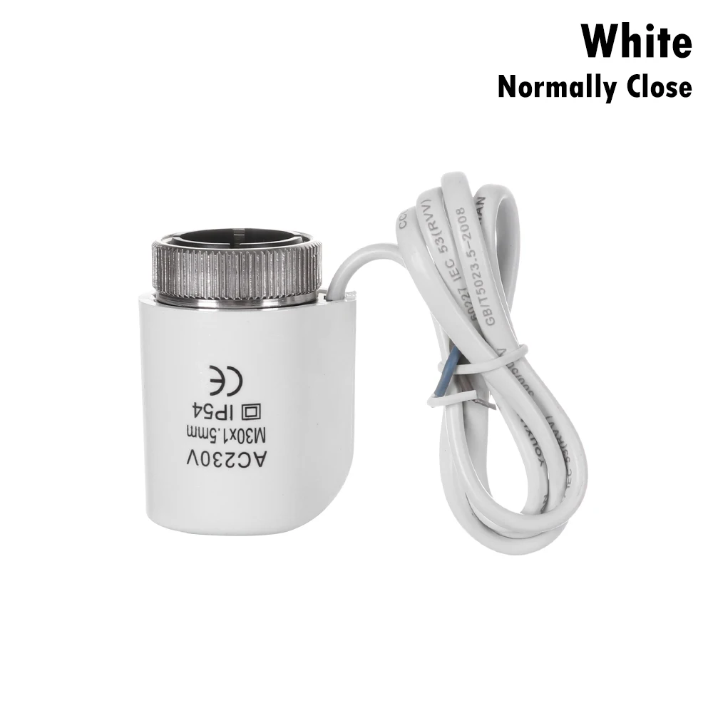 white-Close Электротепловой клапан 230 В для теплового коллектора для подогрева пола детали для подогрева пола тепловой электрический привод нормально открытый закрытый - Цвет: white-Close
