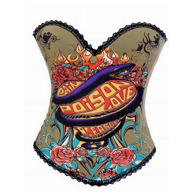 

Sexy Women Steampunk Clothing Gothic Plus Size Corsets Lace Up Boned Overbust Bustier Waist Cincher Body Shaper Corselet S-XL