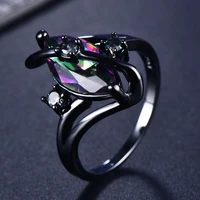 luxury horse eye colour crystal finger rings charm women personality aaa zircon twist ring wedding engagement jewelry for women