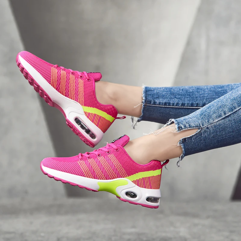 Women's Air Cushion Sports Running Shoes Fashion Breathable Sneakers Mesh Soft Sole Frenulu Casual Athletic Lightweight | Спорт и