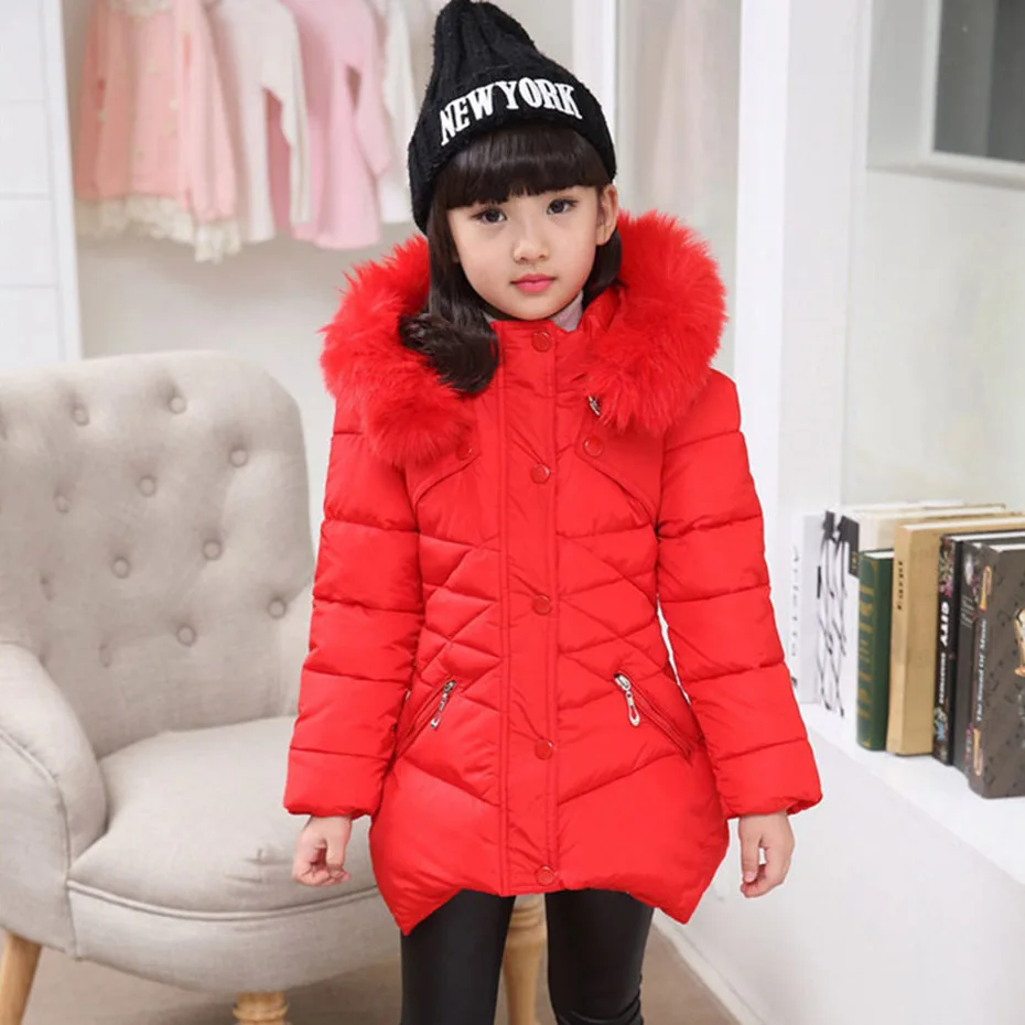Детское пальто верхняя одежда зимняя меховая толстовка куртка для девочек