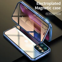 360 full protective magnetic case for iphone 13 12 mini 11 pro xs max x xr double sided glass with camera lens protection cover