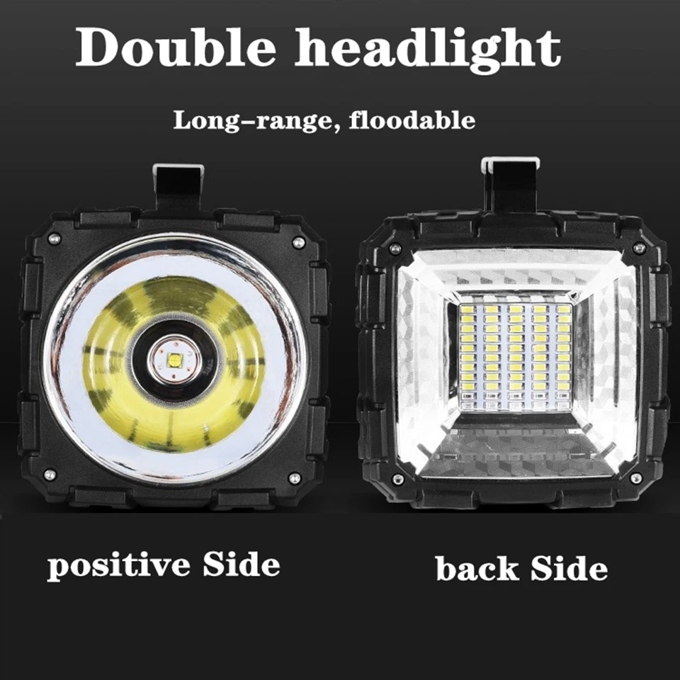 

High Power Waterproof Charging Portable Wild Fishing flash Light Flashlights Glare Searchlight 1000M Double Lamps flash lights