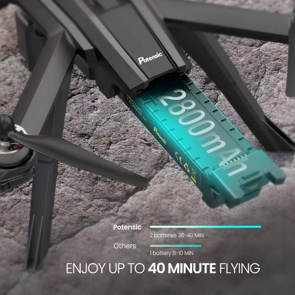 Potensic D85 gps Дрон с 2K FPV камерой 5G WiFi видео бесщеточный Квадрокоптер переносной чехол