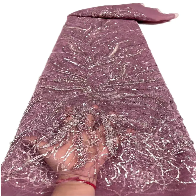 

Знакомые вышивки, африканские бусины, сетчатая кружевная ткань 2021, Высококачественная Женская кружевная ткань с блестками для вечерние ...