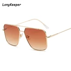 Солнцезащитные очки-авиаторы мужские, винтажные брендовые дизайнерские очки в серебристой оправе, с градиентными коричневыми фотолинзами