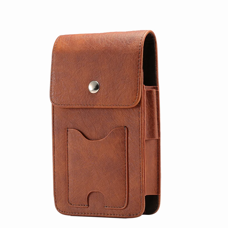 Brown Кожаный поясной чехол для телефона samsung Note 10 10+ S10 S9 iPhone XS Max XR X 8 7 6 6S Plus 6,8 дюймовая крышка телефона Зажим для ремня - Цвет: Brown