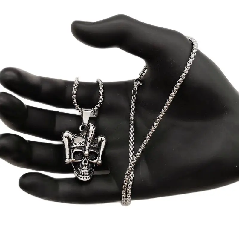 Ожерелье с подвеской в виде черепа джокера из нержавеющей стали 316L|charm necklace|pendant