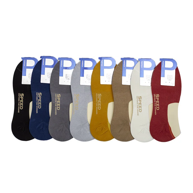 

Men's Cotton Invisible No show Socks non-slip Summer Solid Color Short Socks Fashion Ankle Thin Boat Socks Solid colour