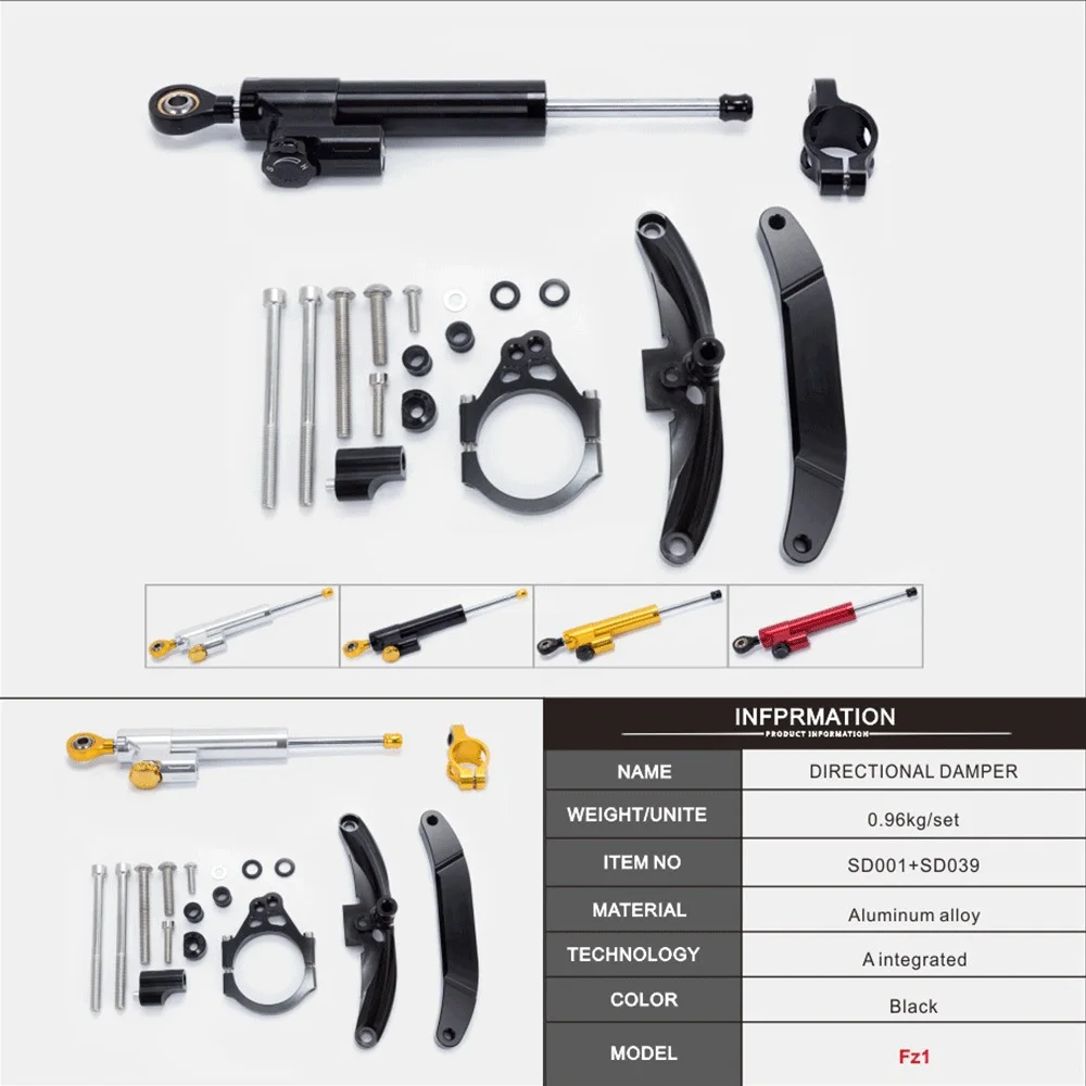 Motorcycle Steering Damper Mount Bracket Support Kit For YAMAHA FZ1 FZ-1 FZ 1 2006 2007 2008 2009 2010 2011 2012 2013 2014 2015 |