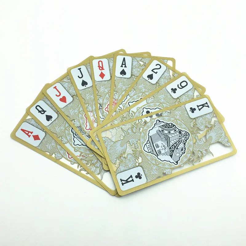 Игральные карты прозрачные пластиковые водонепроницаемые с золотым