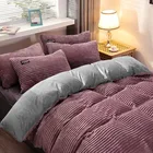 Зимний теплый чехол на пододеяльник для кровати Qeen, большого размера, пыльный розовый, с боковым покрытием AB, мягкие флисовые пододеяльники для дома, для спальни, чехол на кровать