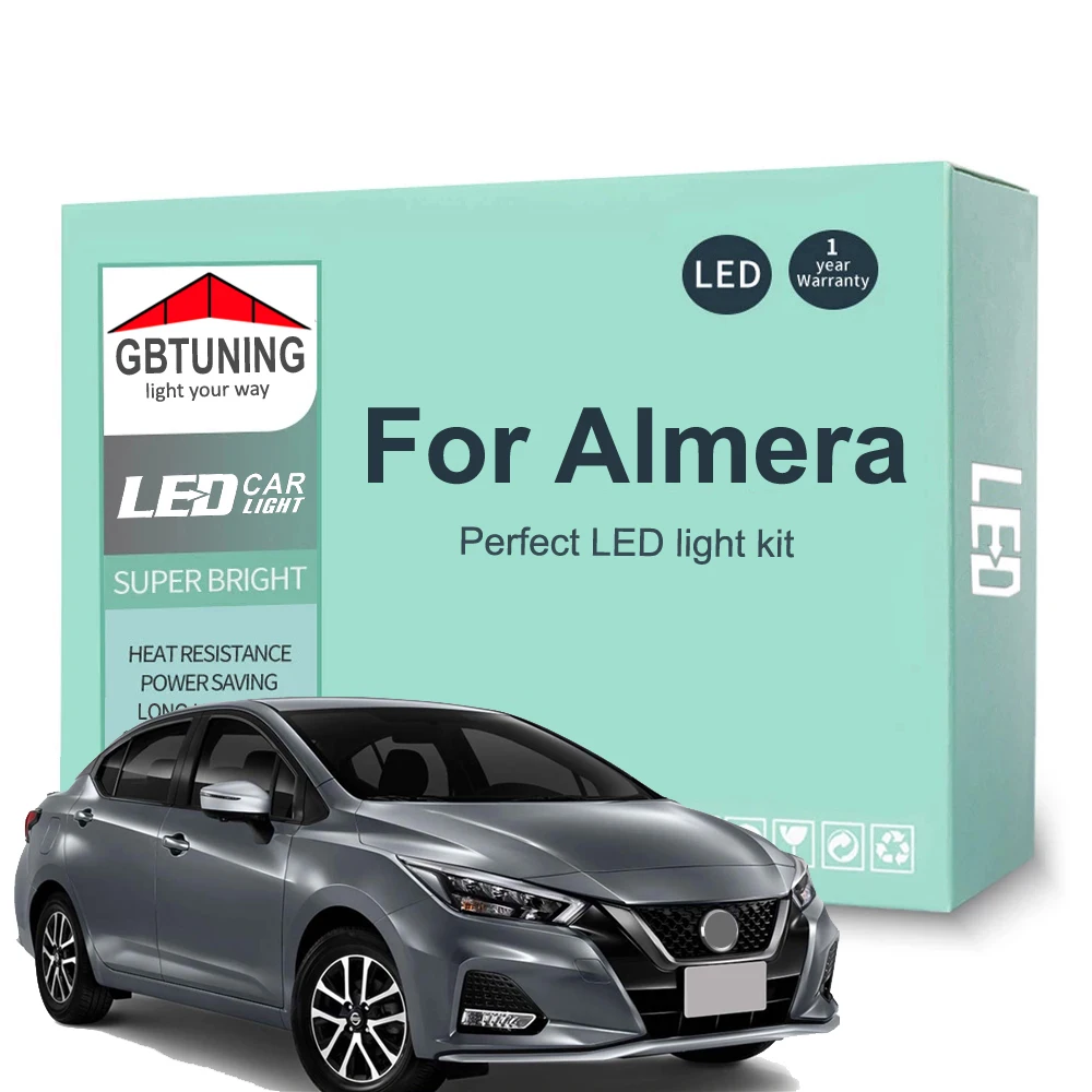 

LED Interior Light Bulb Kit For Nissan Almera N15 N16 N17 N18 B10 V10 Tino 1995-2020 2021 2022 Car Trunk Lamp Canbus No Error