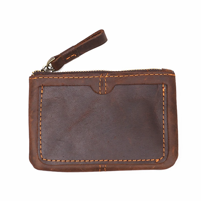 Кошелек для мелочи из натуральной кожи мужчин винтажный короткий маленький мини