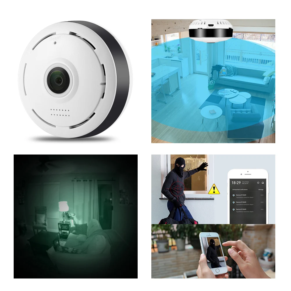 Hiseeu HSY P6 HD 960P беспроводная WiFi IP камера безопасности для помещений 360 градусов