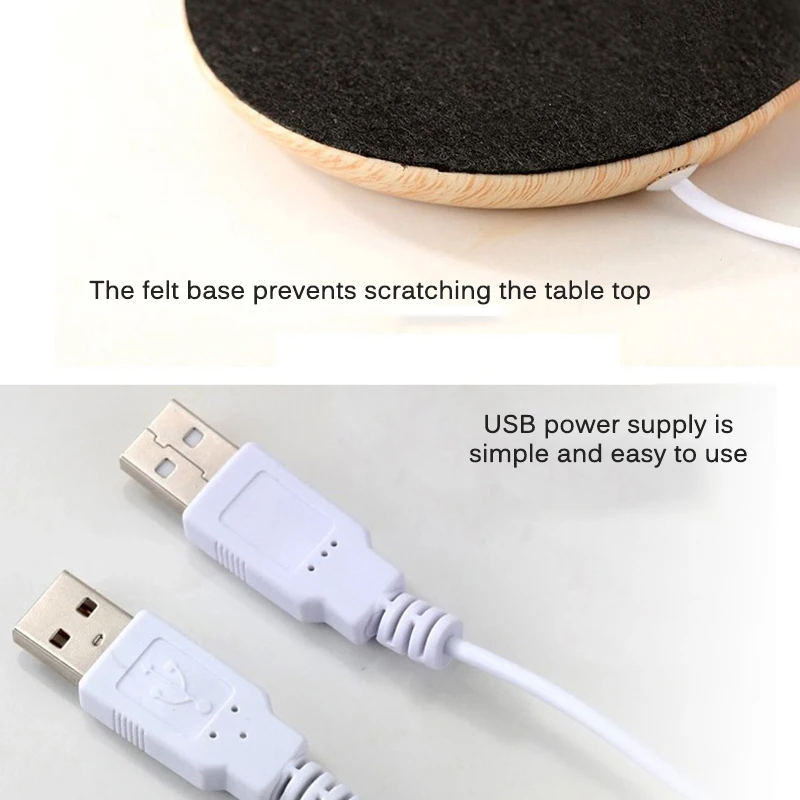 Портативный usb деревянные зерна чашки теплее тепла напитков кружка коврик