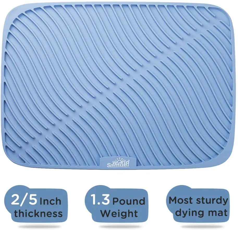 Силиконовый коврик для сушки посуды легко чистится можно мыть в посудомоечной