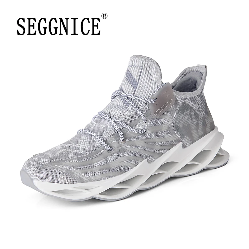 

2020 Reflective Lightweight Men's Running Outdoor Sport Shoes Mens Cushioning Non-slip Mesh Walking Shoes Men Lace Up Sneaker