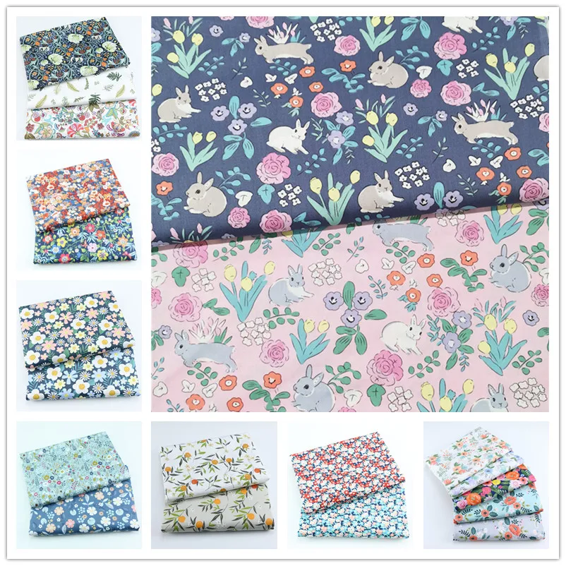 160 см * 50 детская хлопковая ткань с цветочным принтом кролик для шитья стеганое