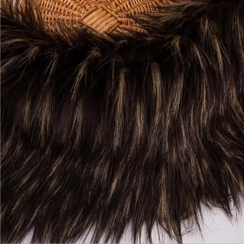 5 см длинный ворс искусственный мех жаккард плюш Ткань Топ окрашенный меланжевый