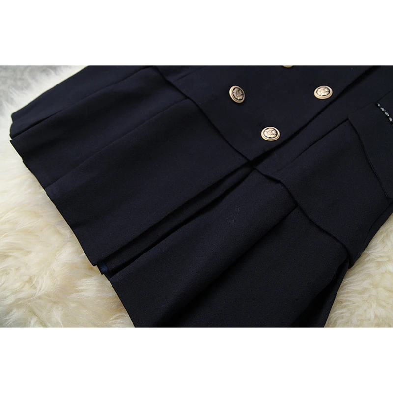 

STREET New HIGH Fashion 2021 Runway Dress Women's Double Breasted Notched Collar Dress
