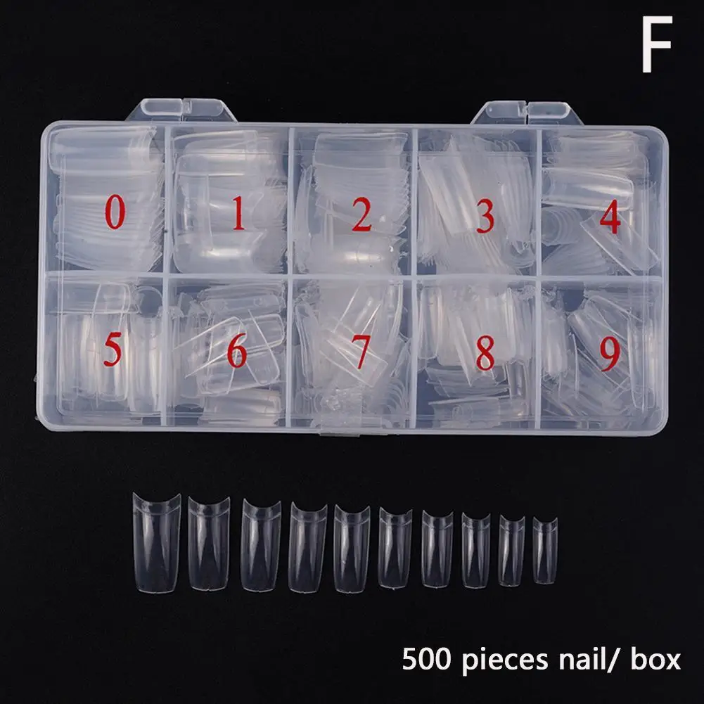 500 шт натуральные чистые белые французские накладные ногти веер быстрые