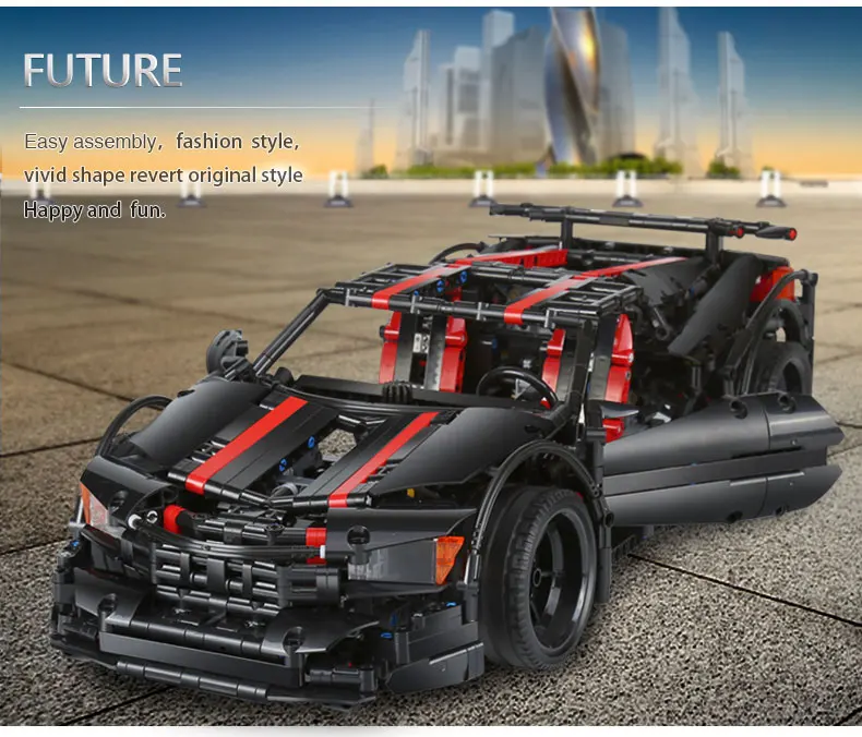 DHL XINGBAO 07003 MOC Technic автомобильные игрушки Assassin X19 Набор строительных блоков Кирпичи Модель автомобиля детские игрушки смешной Рождественский подарок