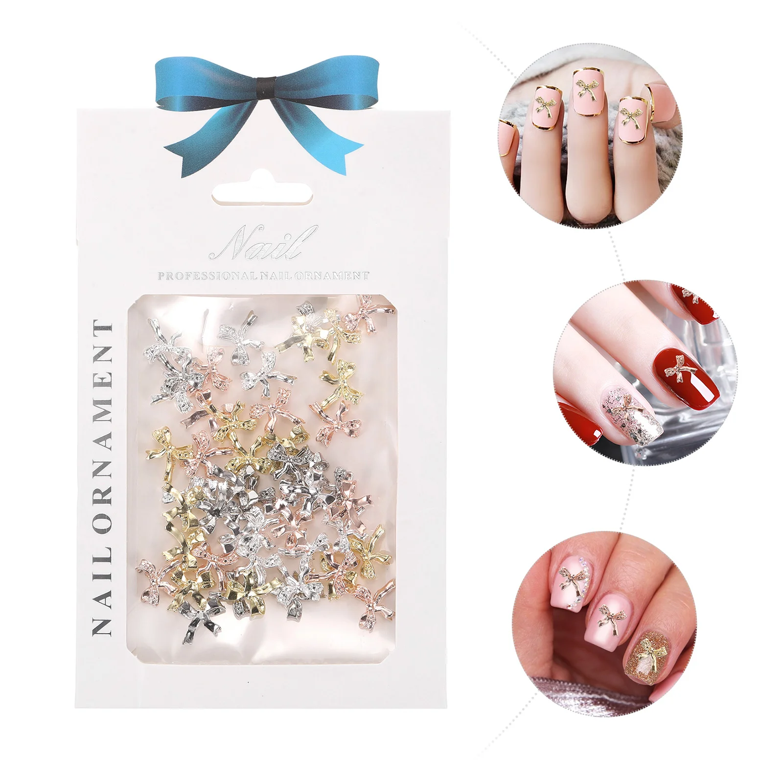 

1 пакет из искусственного сплава, заклепки для ногтей, украшения для дизайна ногтей, наклейки для ногтей с бантом