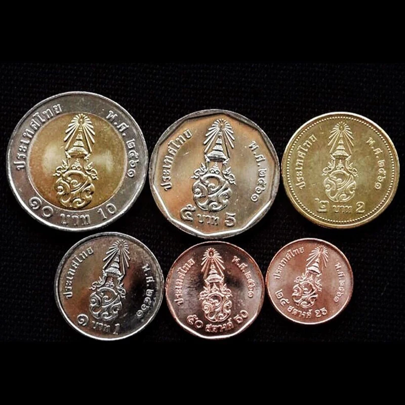 Набор из 6 шт. монеты таиландского короля Азия 100% настоящие оригинальные Новинка -