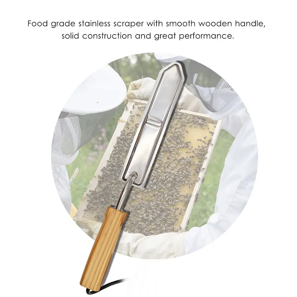 Electric Honey Uncapping Tool Scraper Extractor Bee Beekeeping Equipment with Wooden Handle Stainless | Дом и сад