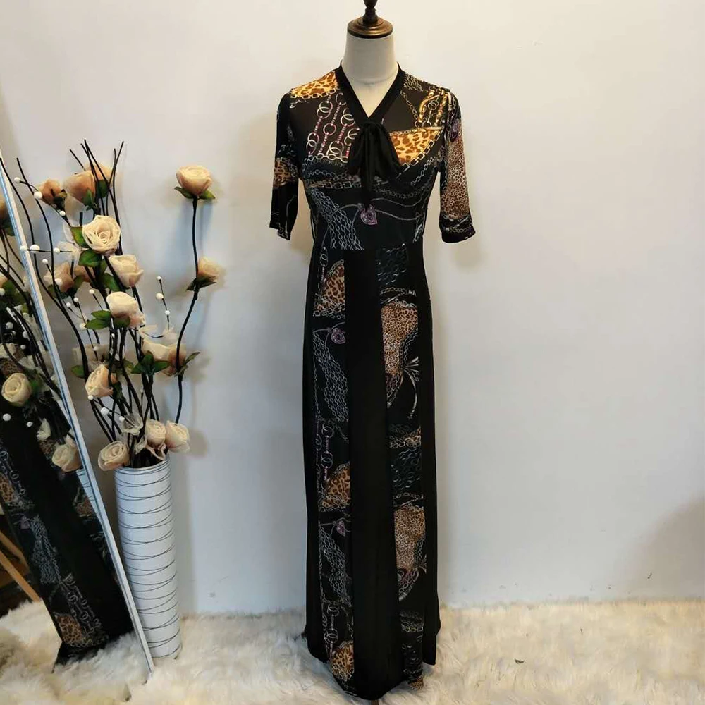 

New Fashion Summer Bohemian Clothing Printing Stitching Women Beach Long Dress America Europe Femme Robe Casual Vestido De Mujer
