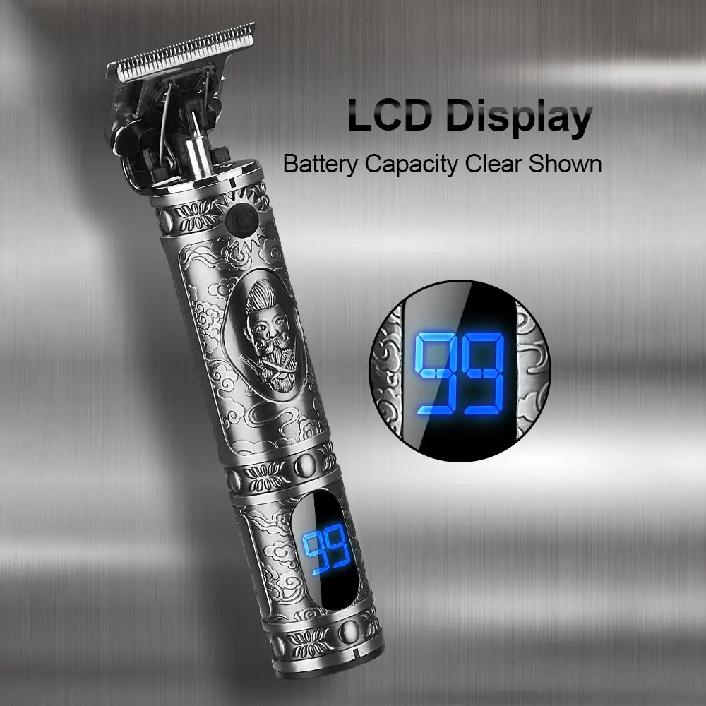 

Professional Oil Head Clipper Hair Trimmer Electric Shaver For Men Mower Hair Cutting Machine Grooming Beard Trimmer LED Display