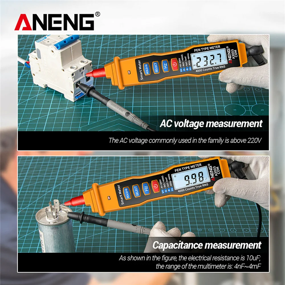 Цифровой мультиметр в виде ручки автоматический цифровой тестер напряжения 4000