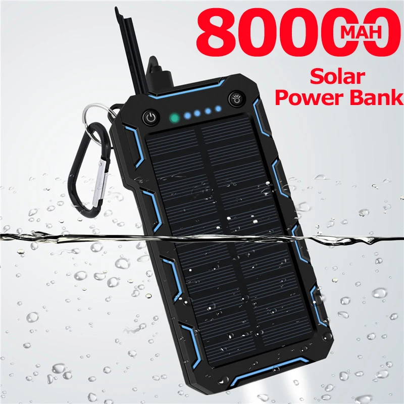 80000mAh Солнечная энергия Банк светодиодное освещение на открытом воздухе