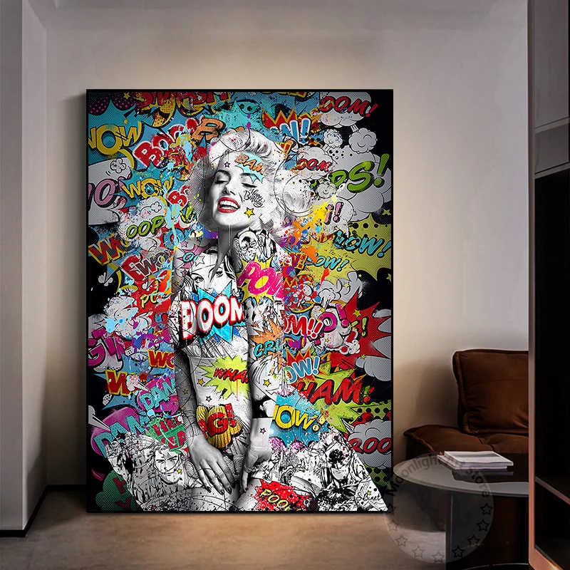 

Graffiti Portrait Canvas Painting Famous Modern Wall Art Poster Prints Oil Painting Wall Pictures Living Room Home Decor Cuadros