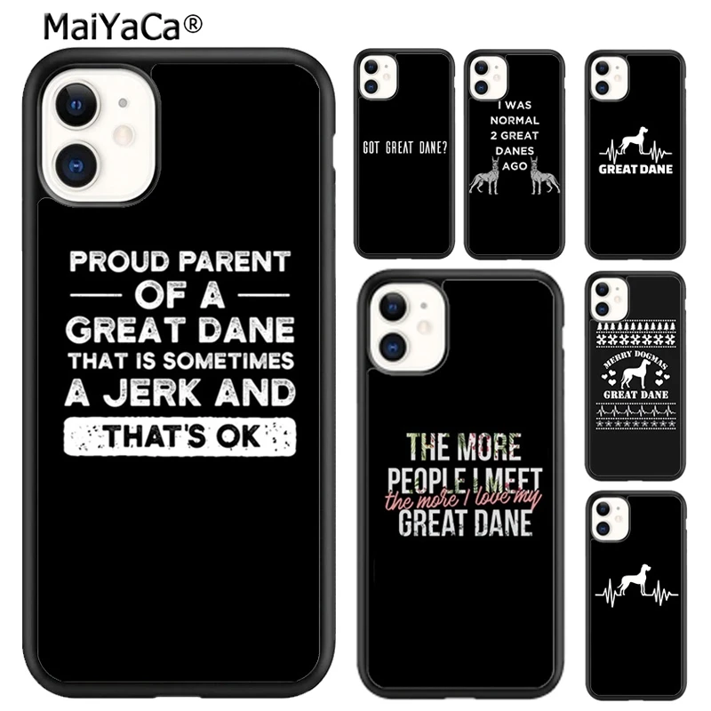 MaiYaCa гордый родитель немецкий дог мама папа чехол для телефона iPhone SE 6 6s 7 8 plus X XR XS 11