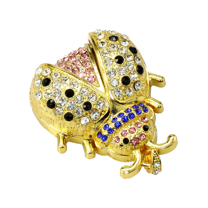 С украшением в виде кристаллов Жук флеш-диск Usb 2 0 с бриллиантами ожерелье божьей