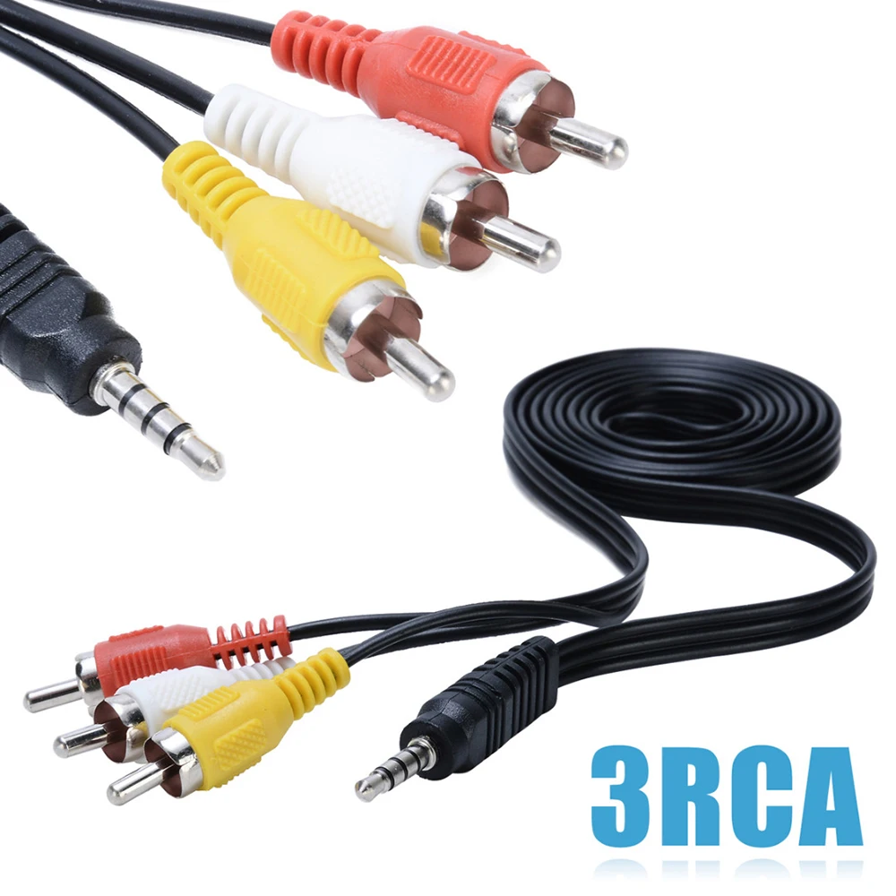 Высококачественный аудиокабель с разъемом папа на 3 RCA 1 м 5 мм штекер av кабель