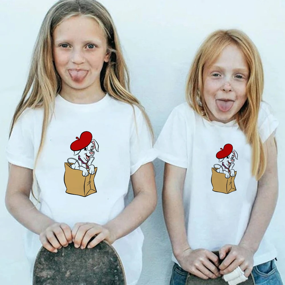 

Disney 101 Dalmatians Fashion Children Tops T Shirt New Little Spotted Dog Graphic Adult Unisex Tee Cute Family Matching Clothes