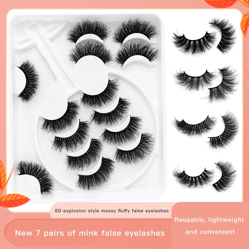 

7 Pairs 3D Mink Lashes Natural Dramatic False Eyelashes Thick Long Soft Fake Lashes Wispy Beauty Makeup Extension Tools TSLM1
