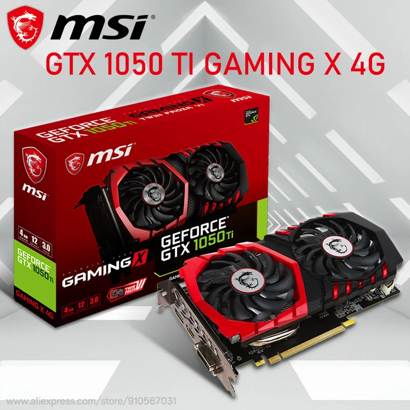 

GDDR5 MSI GeForce GTX 1050Ti GAMING X 4G видеокарта 4 ГБ 128 бит DirectX 12 GTX 1050Ti видеокарта игровой компьютер охлаждение новый