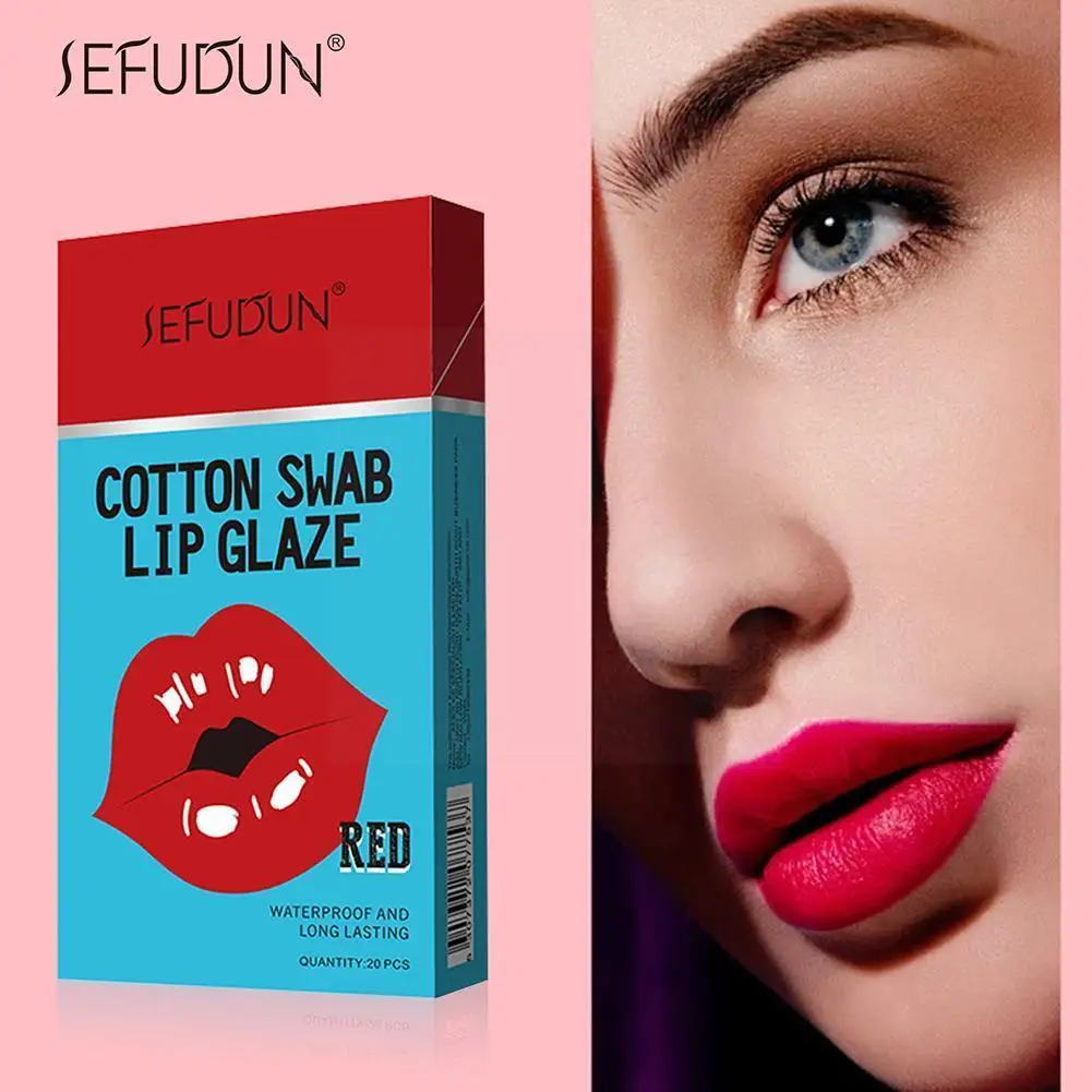 

One Time Cotton Swab Lip Gloss Swab Lip Glaze Dyed Liquid Liquid Lip Lipstick Cosmetic Cup Waterproof Non-stick Disposable F4D4