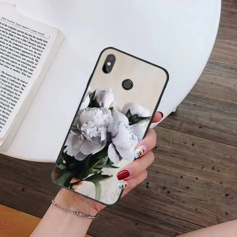 

Elegant Pink Purple Peony Phone Case For Xiaomi Redmi note 7 8 9 t k30 max3 9 s 10 pro lite