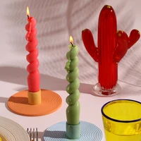 twisted silicone taper candle mold spiral aromatherapy wax candle moulds for centerpiece