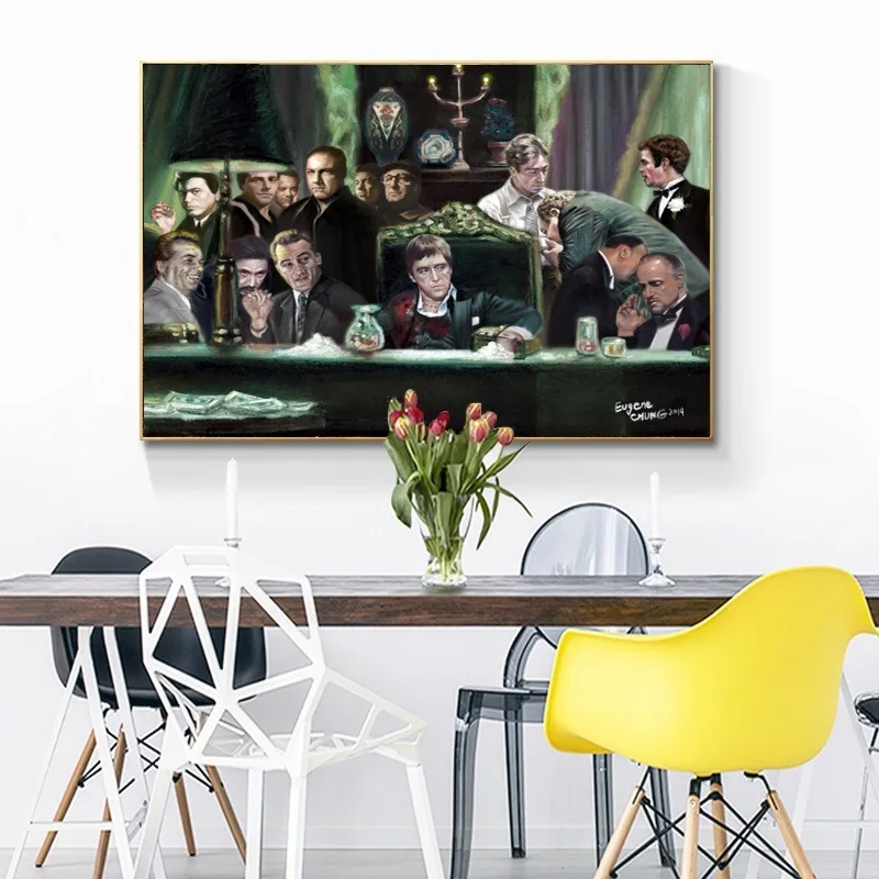 Картина маслом на холсте The Godfather картина мафией постер с принтом декоративный